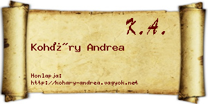 Koháry Andrea névjegykártya